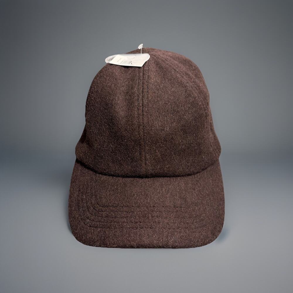 Gap NWT Fleece Wool Ball Cap Hat Strap Back Brown Retro Adjustable